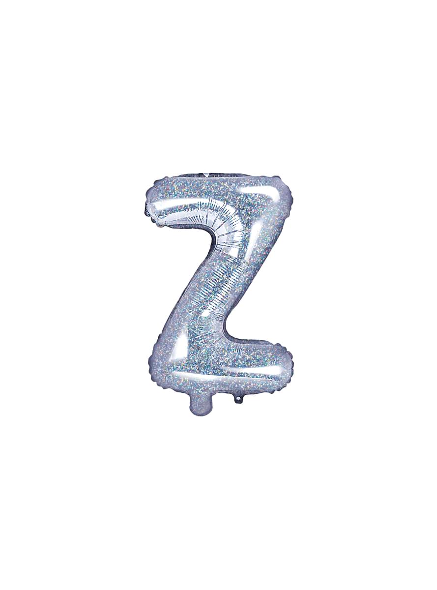 Ballon aluminium lettre Z argenté à paillettes