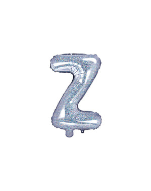 Ballon aluminium lettre Z argenté à paillettes