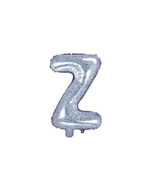 Letter Z Foil Balloon in Zilver Glitter