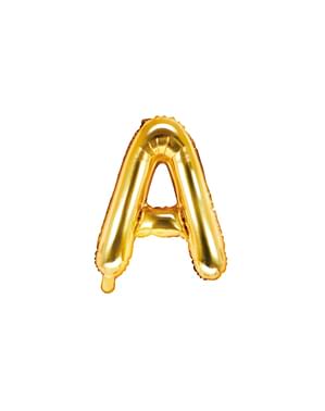 Fóliový balónek ve tvaru písmene A ve zlaté barvě