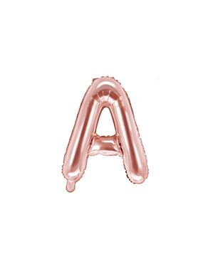 Ballon aluminium lettre A rose gold (35cm)