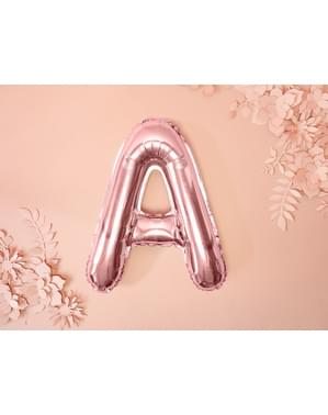 Letter A foil balloon in rose gold (35cm)