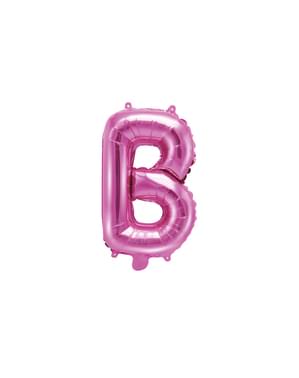 Буква B фольгированный шар в темно-розовый