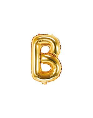 B-kirjaimen muotoinen foliopallo (kullanvärinen) (35cm)