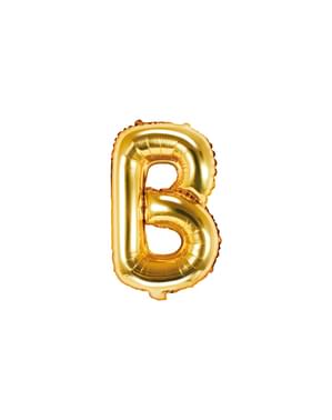 Fóliový balónek ve tvaru písmene B ve zlaté barvě (35cm)