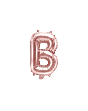 Letter B folie ballon in rosé goud (35cm)