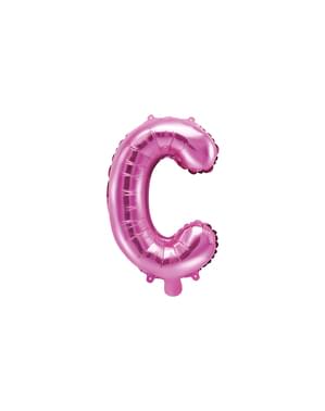 C-kirjaimen muotoinen foliopallo (tumma pinkki)