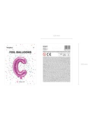 Folieballong bokstav C rosa mörk