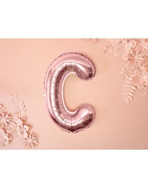 Globo foil letra C oro rosa