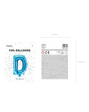 Bokstaven D Folieballong i Blått