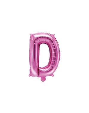 Буква D фольгированный шар в темно-розовый