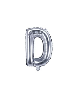 Balon folie litera D argintiu