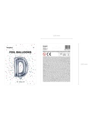 D Folieballon i sølv