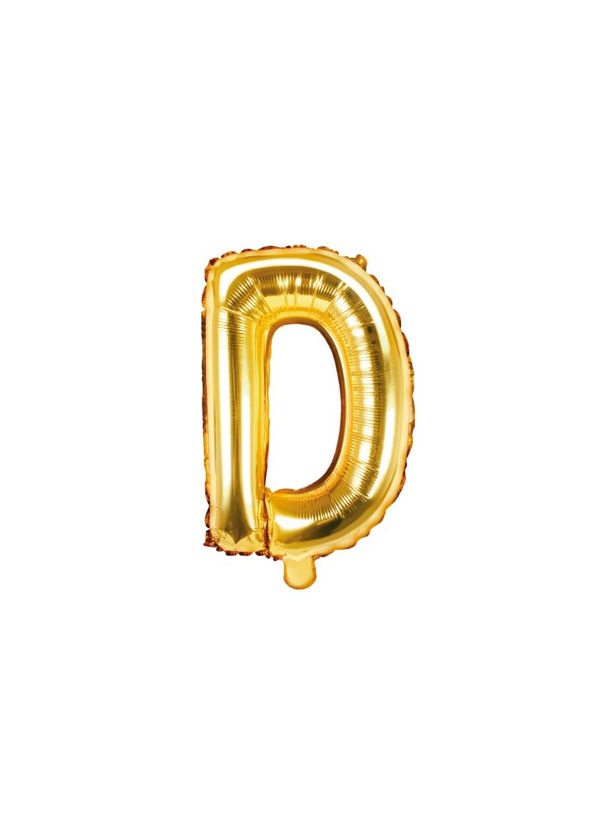 Letter D Foil Balloon in Gold