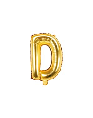 Ballon aluminium lettre D doré