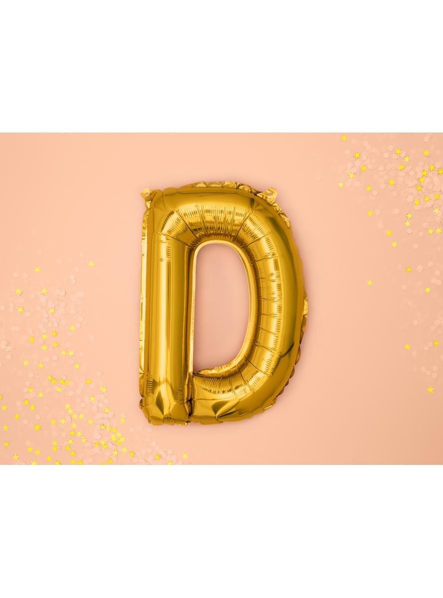 Ballon aluminium lettre D doré