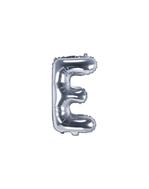 Fóliový balónek ve tvaru písmene E ve stříbrné barvě (35cm)