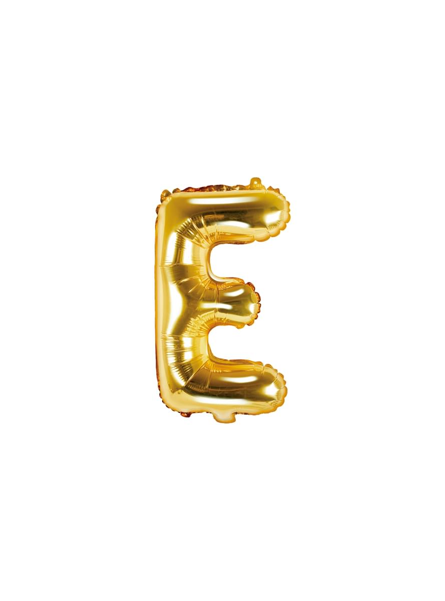 Złoty balon foliowy Litera E (35cm)