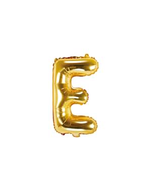 Ballon aluminium lettre E doré (35cm)