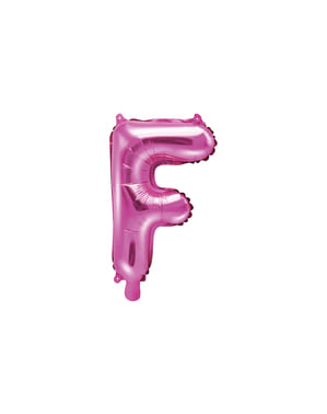 Буква F фольгированный шар в темно-розовый