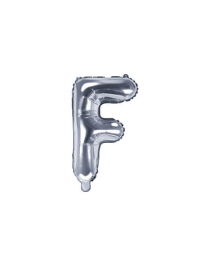 F-kirjaimen muotoinen foliopallo (hopeanvärinen) (35cm)