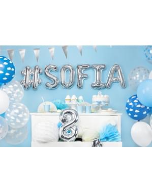 Globo foil letra F plateado (35 cm)