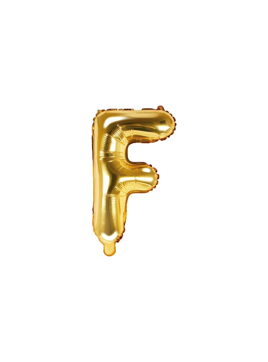 Ballon aluminium lettre F doré