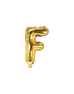 Balão foil letra F dourado