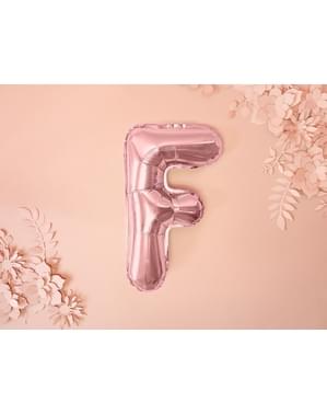 Globo foil letra F oro rosa
