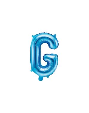 Fóliový balónek ve tvaru písmene G v modré barvě