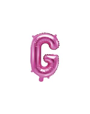 Ciemnoróżowy balon foliowy Litera G