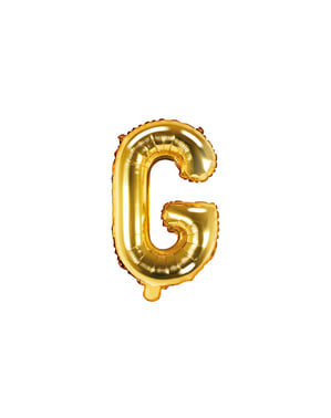 Fóliový balónek ve tvaru písmene G ve zlaté barvě