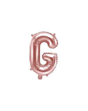 Balão em alumínio letra G rosa dourado