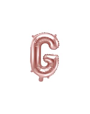 Letter G foil balloon in rose gold