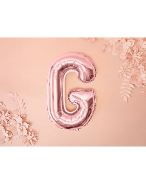 Letter G Foil Balloon in Rose Gold