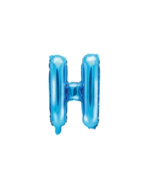 Fóliový balónek ve tvaru písmene H v modré barvě