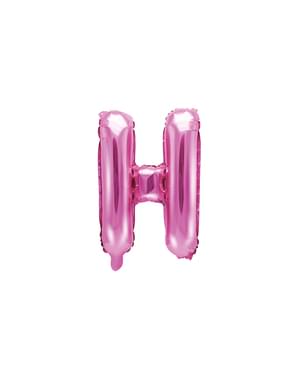 Folieballong bokstav H rosa mörk