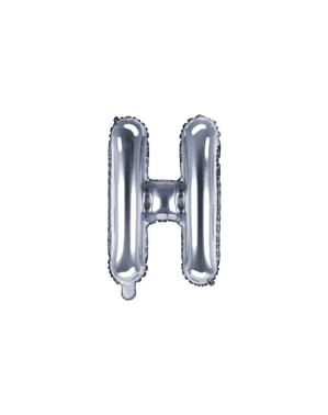 Буква H фольгированный шар в серебре