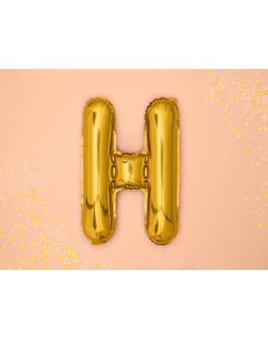 Ballon aluminium lettre H doré