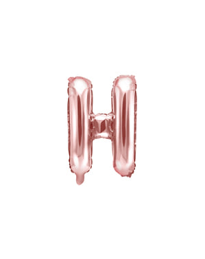 Balão em alumínio letra H rosa dourado