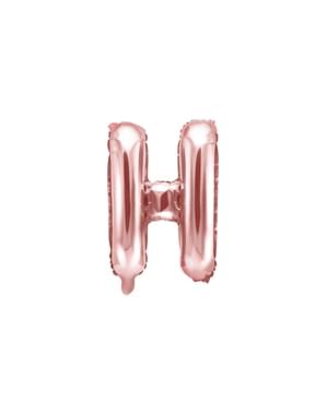 Letter H Foil Balloon in Rose Gold