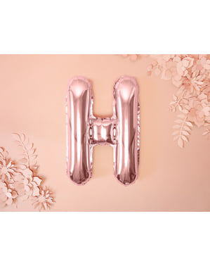 Letter H foil balloon in rose gold