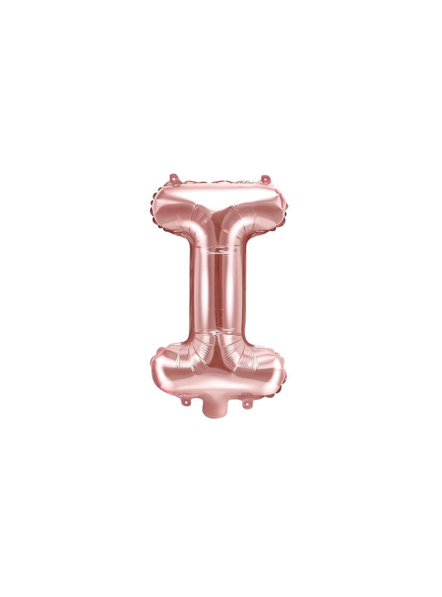 Letter I folie ballon in rosé goud