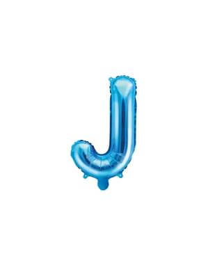 J-kirjaimen muotoinen foliopallo (sininen)