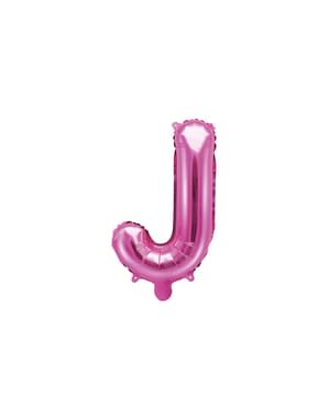 Буква J фольгированный шар в темно-розовый