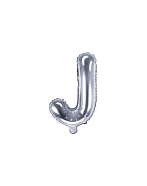 Буква J фольгированный шар в серебре