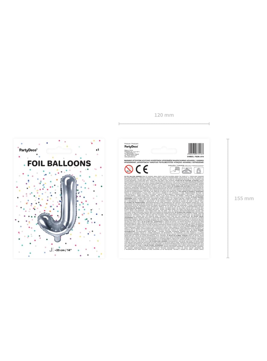 Hnöttur foil letra J plateado