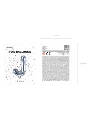 Ballon aluminium lettre J argenté