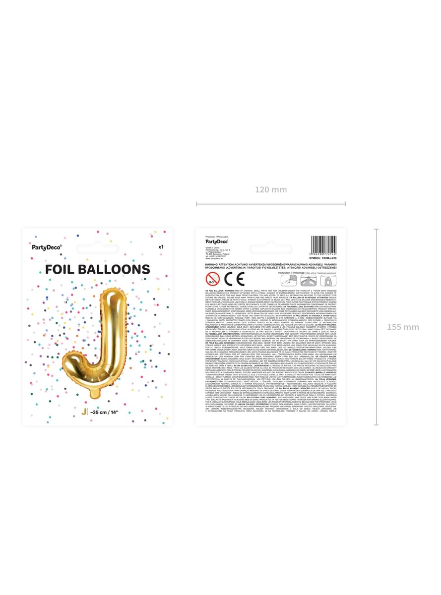 ゴールドレターJ箔バルーン