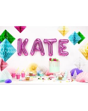 Ballon aluminium lettre K rose foncé